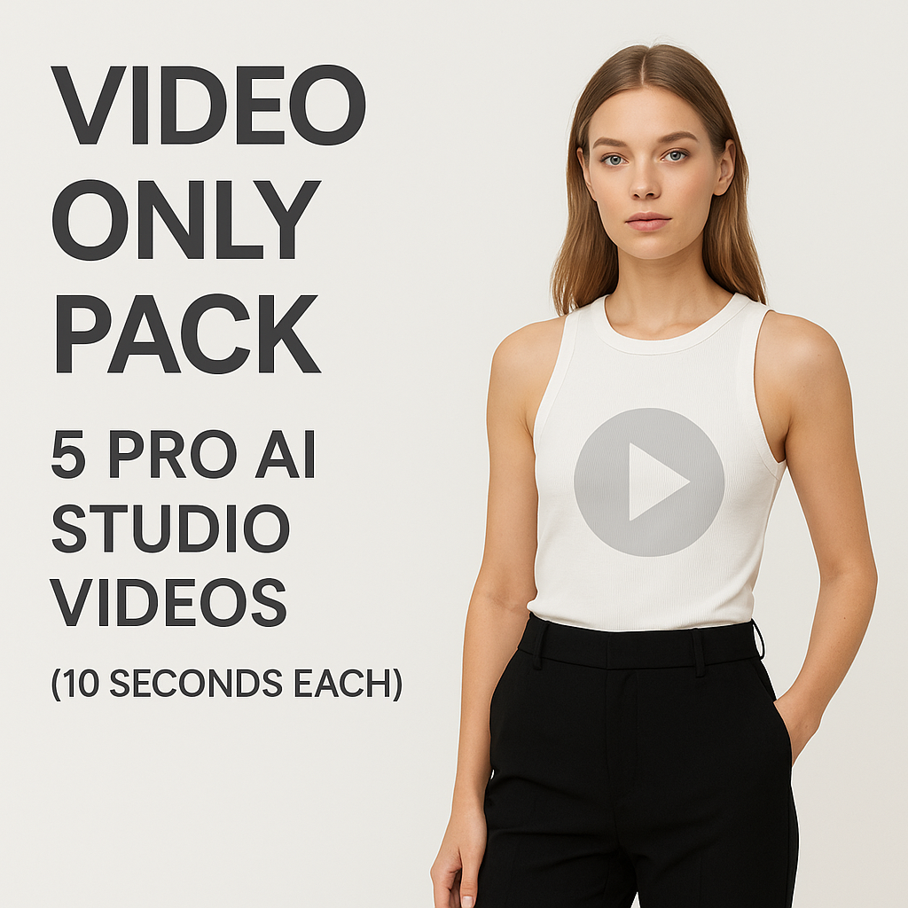 Ai Fashion model video Pack demonstrating the expert production from Ecomafy